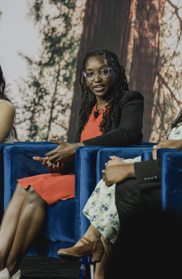 Clara Kitongo - Tree Pittsburgh speaking at climate week - storytelling for climate justice